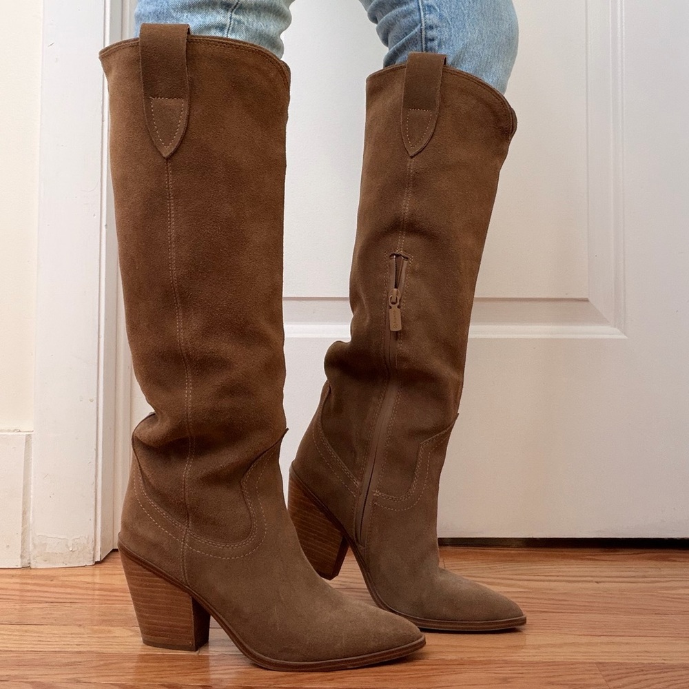 Blondo Tan Suede Heeled Boots